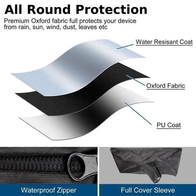 Alt view image 4 of 6 - For Starlink Gen 3 Covers with Zipper and Storage Bag, Outdoor Waterproof Dustproof Protective Covers Fits Starlink V3, Wind-Resistant, Sunlight-Resistant, Snow-Resistant, Black