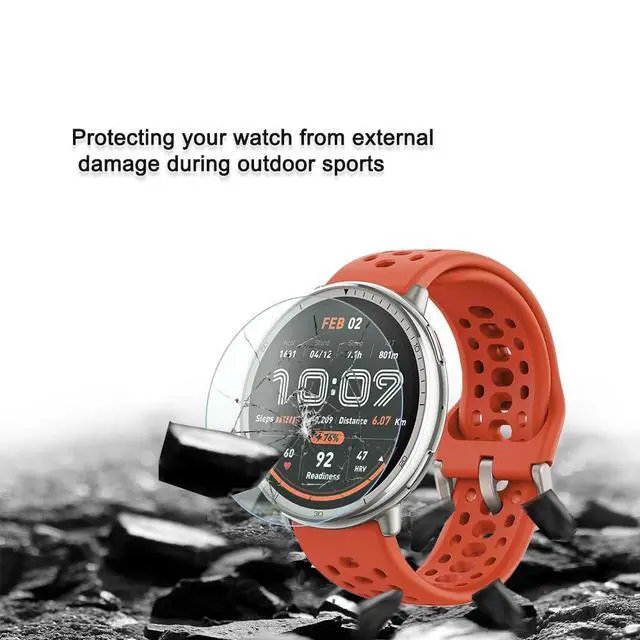 Alt view image 6 of 6 - SRcnst Compatible for Amazfit Active 2 Screen Protector,HD Clear TPU Protective Film( Non-Glass & Case TPU Soft Frame Cover (Pack of 4+2)