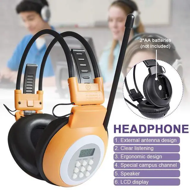 Alt view image 3 of 6 - Headphone Radio,Portable FM Radio Headphones with LCD Display Noise Reduction Ear Muffs,FM Receiver Headphones,Wireless Headset with Radio for Walking,Jogging,Daily Works
