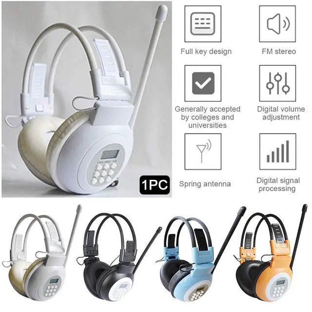Alt view image 5 of 6 - Headphone Radio,Portable FM Radio Headphones with LCD Display Noise Reduction Ear Muffs,FM Receiver Headphones,Wireless Headset with Radio for Walking,Jogging,Daily Works