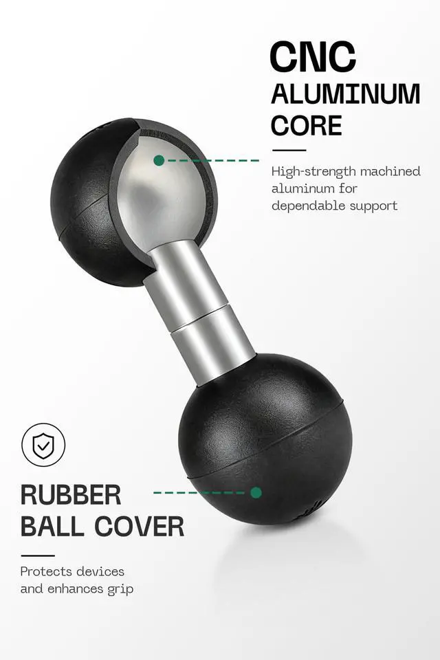 Alt view image 3 of 6 - 1" Double Ball Adapter, B Size 1" Ball Mount Joiner for Connecting Two Socket Arms, Extension Mount Adapter-LB-01