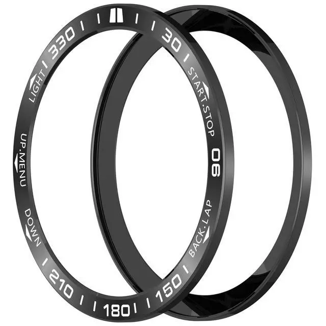 Alt view image 4 of 6 - Speed Bezel Ring Compatible with Garmin Fenix 8 AMOLED 43MM 47MM 51MM Bezel Adhesive Cover Anti-Scratch Metal Protection Frame Case Cover Loop (Black&Silver, 43MM)
