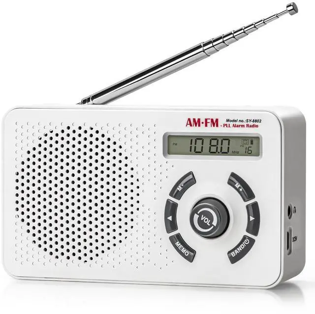 Main image of Portable Radio AM FM SW, Transistor Radio with LCD Display, Alarm Clock, Sleep Timer and Headphone Jack, 4 AA Battery Powered or Plug in Wall, Small Radio for Home Outdoor Seniors
