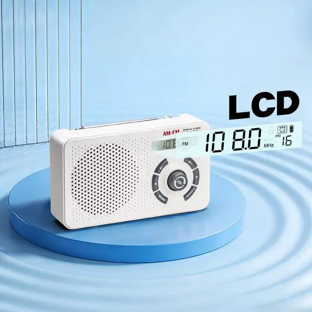 Alt view image 4 of 6 - Portable Radio AM FM SW, Transistor Radio with LCD Display, Alarm Clock, Sleep Timer and Headphone Jack, 4 AA Battery Powered or Plug in Wall, Small Radio for Home Outdoor Seniors