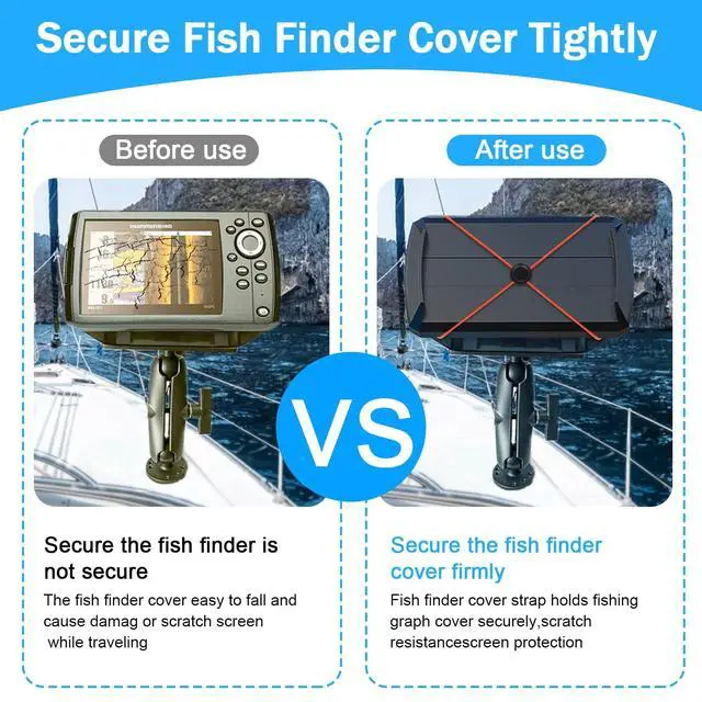 Alt view image 2 of 6 - 4 Pcs Thickened Fishing Graph Cover Straps, Cords of rubber | Adjustable Fish Finder Bungee for Securing Graph Cover for Travel