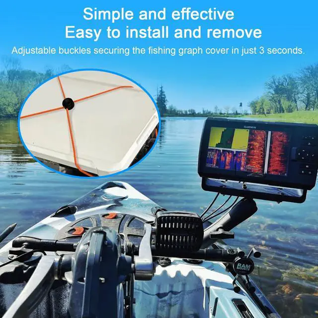 Alt view image 4 of 6 - 4 Pcs Thickened Fishing Graph Cover Straps, Cords of rubber | Adjustable Fish Finder Bungee for Securing Graph Cover for Travel