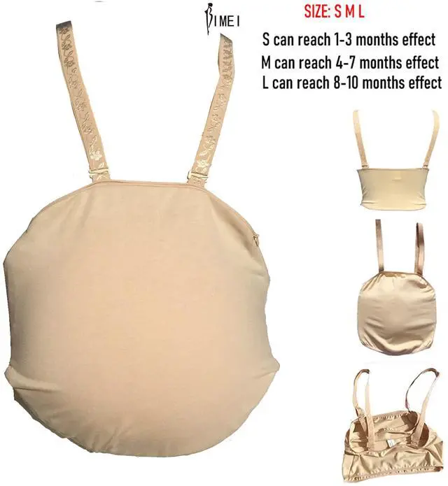 Alt view image 2 of 5 - Fake Pregnancy Belly Sponge Belly Film Props TV Series Props Spoof Costume Cosplay Lightweight (Large, Beige)
