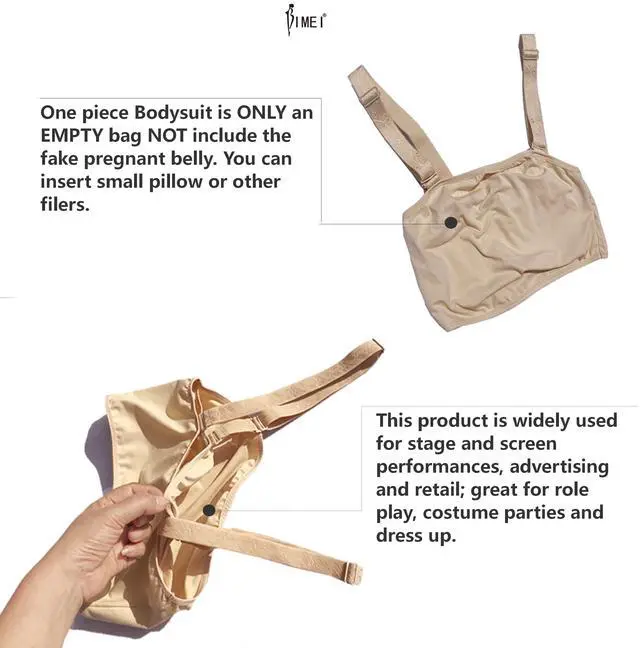 Alt view image 3 of 5 - Fake Pregnancy Belly Sponge Belly Film Props TV Series Props Spoof Costume Cosplay Lightweight (Large, Beige)