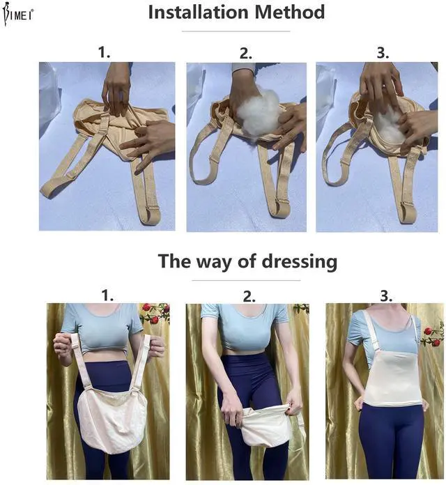 Alt view image 4 of 5 - Fake Pregnancy Belly Sponge Belly Film Props TV Series Props Spoof Costume Cosplay Lightweight (Large, Beige)
