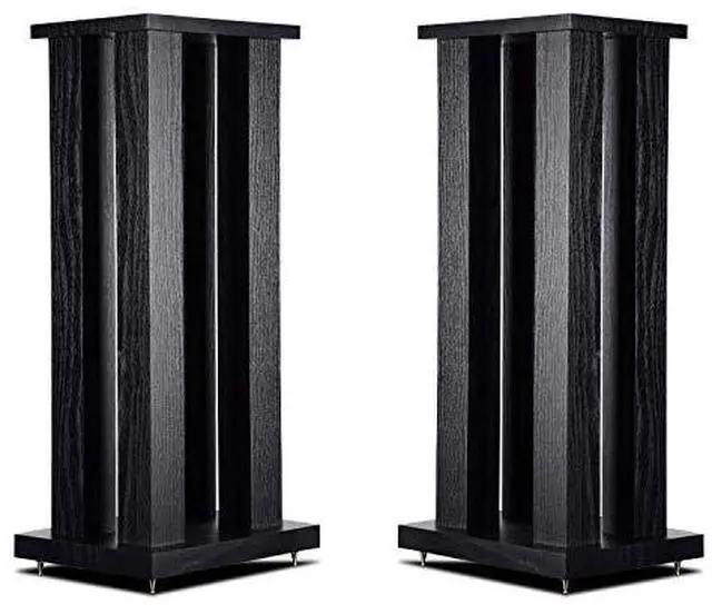 Main image of M5 Speaker Racks MDF 24 inch HiFi Audio Loudspeaker Stands for Bookshelf Speakers Pair Supports 150 Lbs (PVC Finish Black) (Black)