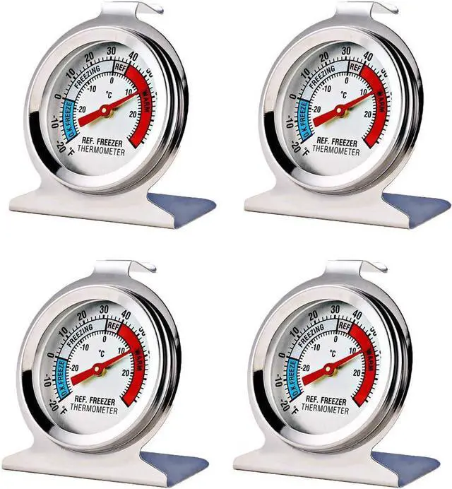 Main image of 4 Pack Refrigerator Freezer Thermometer Large Dial Analog Thermometer