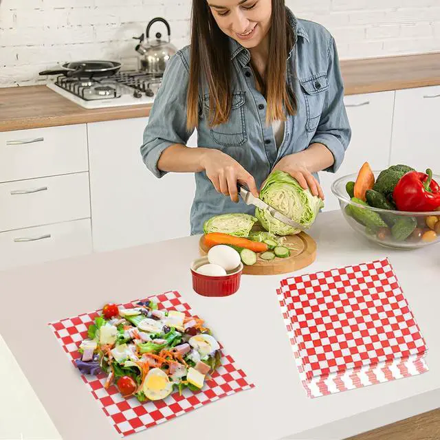 Alt view image 6 of 7 - 100Pcs Deli Paper Sheets, Grease Resistant Wax Paper Sheets for Food 7x7"