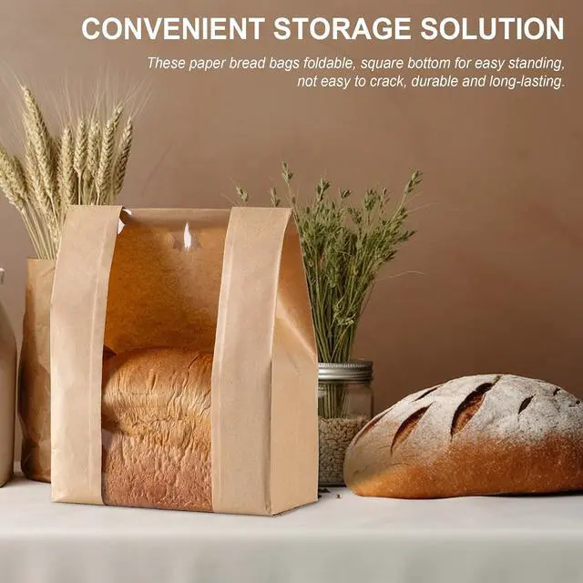 Alt view image 3 of 7 - 25PCS Paper Sourdough Bread Bags, Disposable Bread Bag for Homemade Bread