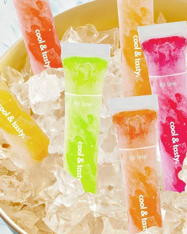 Alt view image 6 of 6 - ANSMIO 150 Disposable Popsicle Mold Bags with Zip Seals, 8x2" Freezer Tubes for DIY Ice Pops, Yogurt, Juice & Fruit Smoothies - Includes Funnel, BPA-Free, Ice Pop Molds