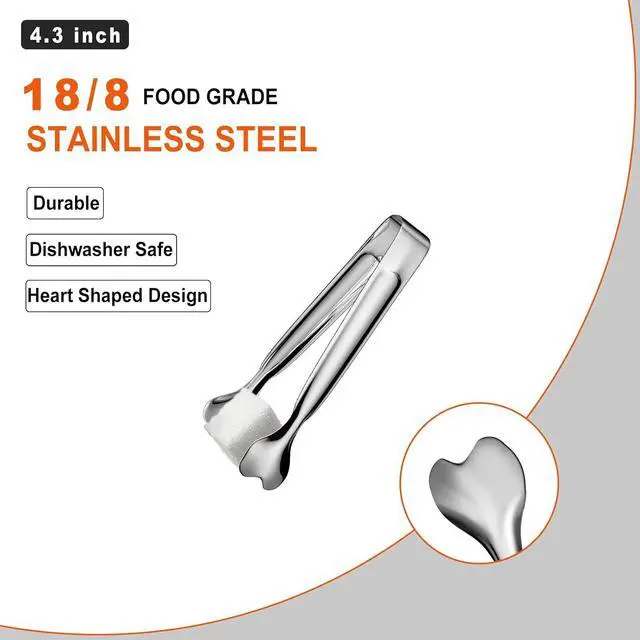 Alt view image 3 of 7 - Mini Serving Tongs, Anytrp 18-Packs Stainless Steel Sugar Tongs, 4.3inch Ice Tongs Kitchen Appetizers Tongs for Coffee Bar, Tea Party, Desserts Party, Sugar and Ice Bucket