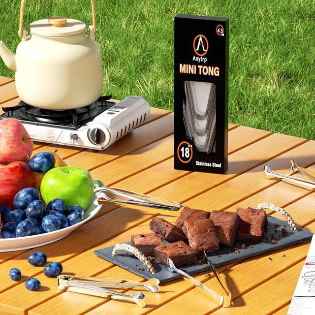 Alt view image 4 of 7 - Mini Serving Tongs, Anytrp 18-Packs Stainless Steel Sugar Tongs, 4.3inch Ice Tongs Kitchen Appetizers Tongs for Coffee Bar, Tea Party, Desserts Party, Sugar and Ice Bucket