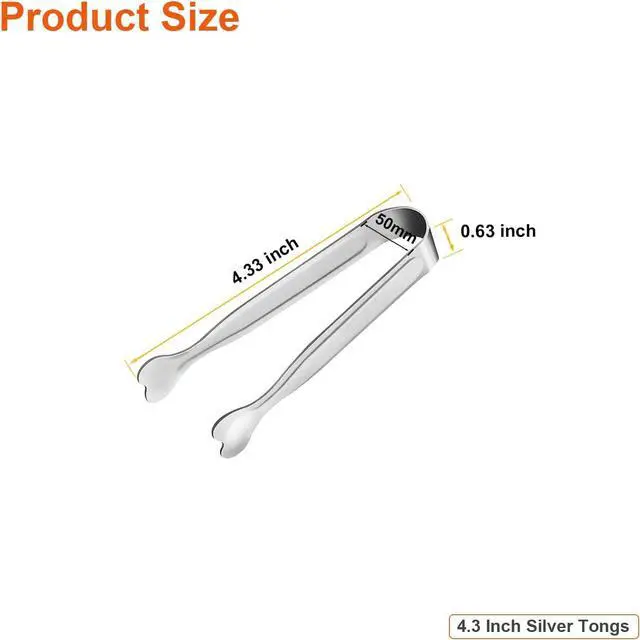 Alt view image 6 of 7 - Mini Serving Tongs, Anytrp 18-Packs Stainless Steel Sugar Tongs, 4.3inch Ice Tongs Kitchen Appetizers Tongs for Coffee Bar, Tea Party, Desserts Party, Sugar and Ice Bucket