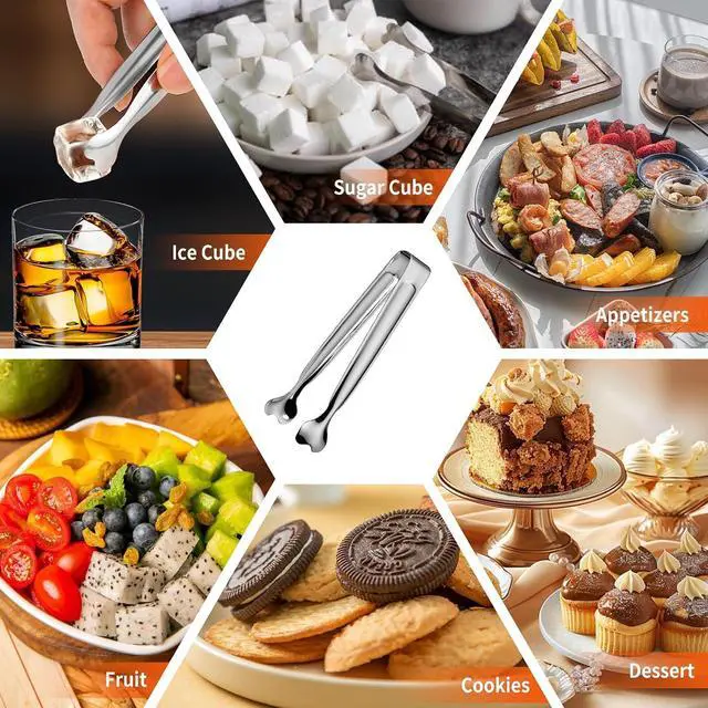 Alt view image 5 of 7 - Serving Tongs, Anytrp 12-Packs Stainless Steel Sugar Tong, 5.3inch Small Tongs for Serving Food, Appetizers, Buffets, Coffee Bar, Kitchen, Tea Party, Desserts Party and Ice Bucket