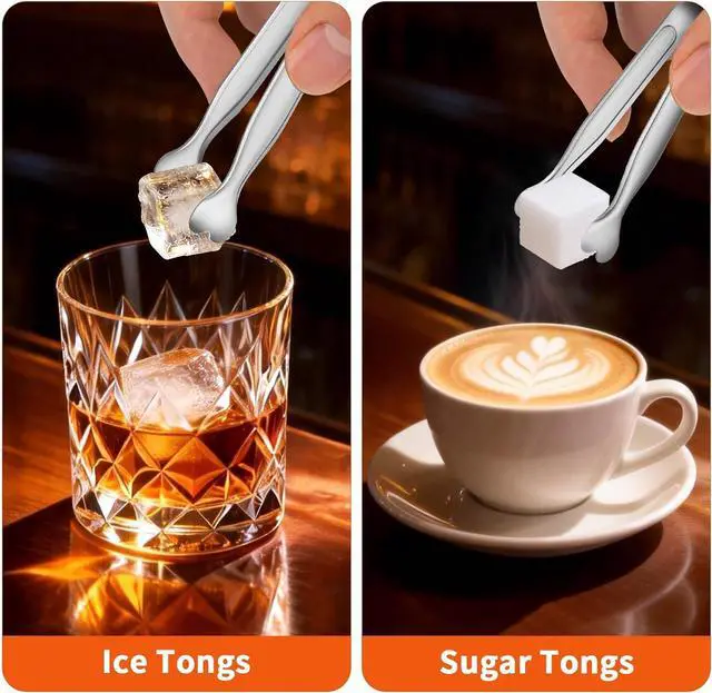 Alt view image 2 of 7 - 6 Pcs Mini Serving Tongs, 4.3 Inch Heart-Shaped Small Ice Tongs, Food Grade Stainless Steel Silver Tongs for Sugar Cube, Appetizers, Dessert, Tea Party, Home Kitchen, Coffee Bars, Dishwasher Safe