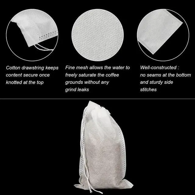 Alt view image 3 of 6 - HRX Package 50pcs Disposable Cold Brew Bags 4x6 in for Home Coffee Brewing