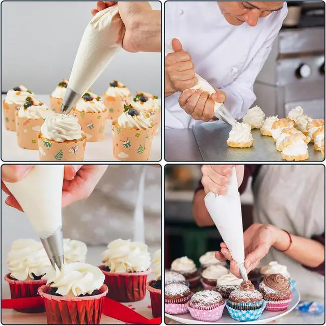 Alt view image 5 of 7 - Engorgio 200 Pcs Disposable Mini Piping Bags 8 inch Pastry Bag Pastry Crimpers Small Piping Bags Disposable Pastry Bags For Cake Macarons Dessert Decorations Cookies Baking Cupcakes (Clear)