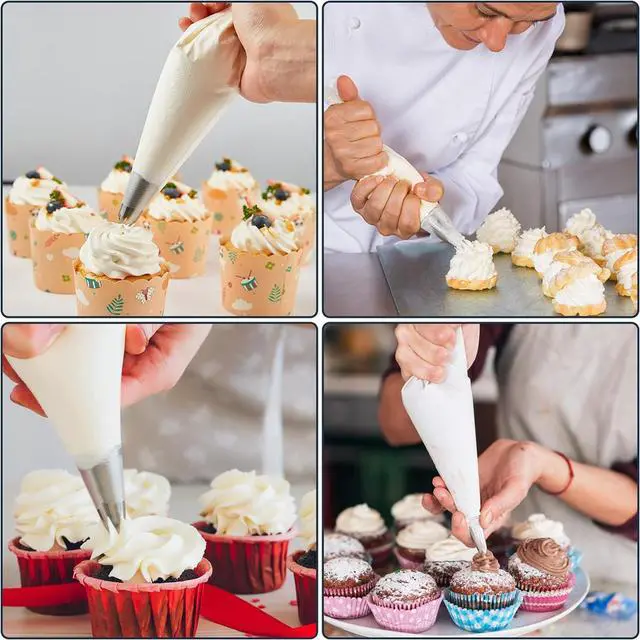 Alt view image 5 of 7 - Engorgio 100 Pcs Disposable Mini Piping Bags 8 inch Pastry Bag Pastry Crimpers Small Piping Bags Disposable Pastry Bags For Cake Macarons Dessert Decorations Cookies Baking Cupcakes (Clear)