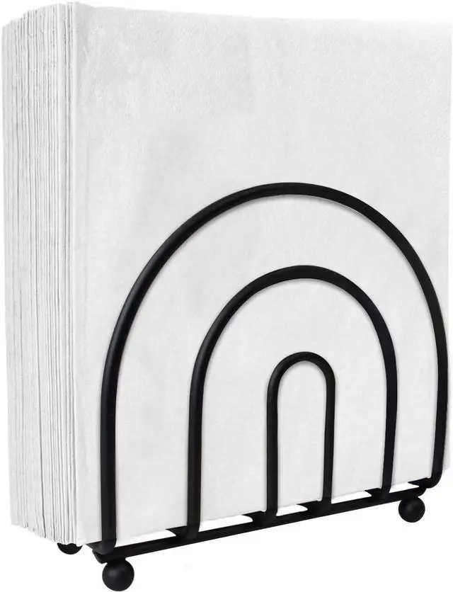 Main image of Blue Donuts Classic Arc Collection Napkin Holder Napkin Holders for Tables, Farmhouse Napkins Holder, Dining Table Napkin Holders for Kitchen, Black