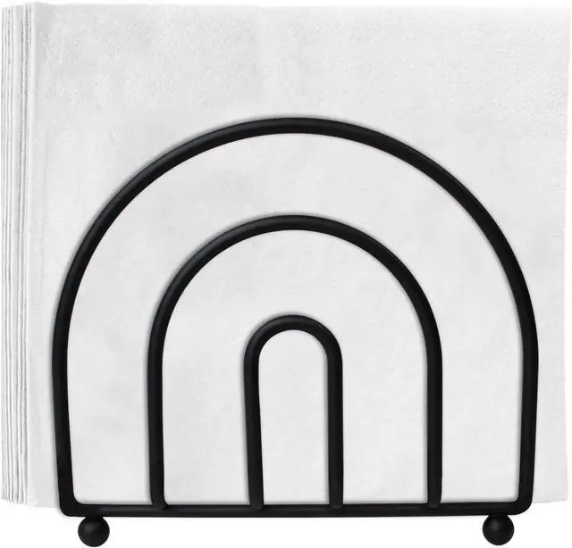 Alt view image 3 of 7 - Blue Donuts Classic Arc Collection Napkin Holder Napkin Holders for Tables, Farmhouse Napkins Holder, Dining Table Napkin Holders for Kitchen, Black