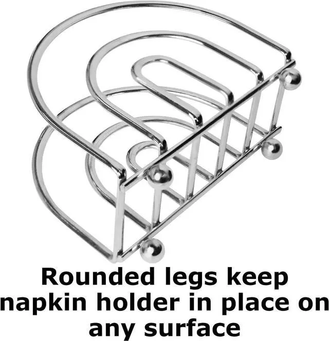 Alt view image 4 of 6 - Blue Donuts Chrome Collection Napkin Holder - Classic Napkin Holders for Tables, Dining Table Napkin Holders for Kitchen, Kitchen Organization, Chrome