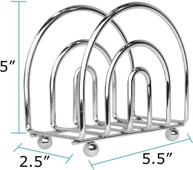 Alt view image 3 of 6 - Blue Donuts Chrome Collection Napkin Holder - Classic Napkin Holders for Tables, Dining Table Napkin Holders for Kitchen, Kitchen Organization, Chrome