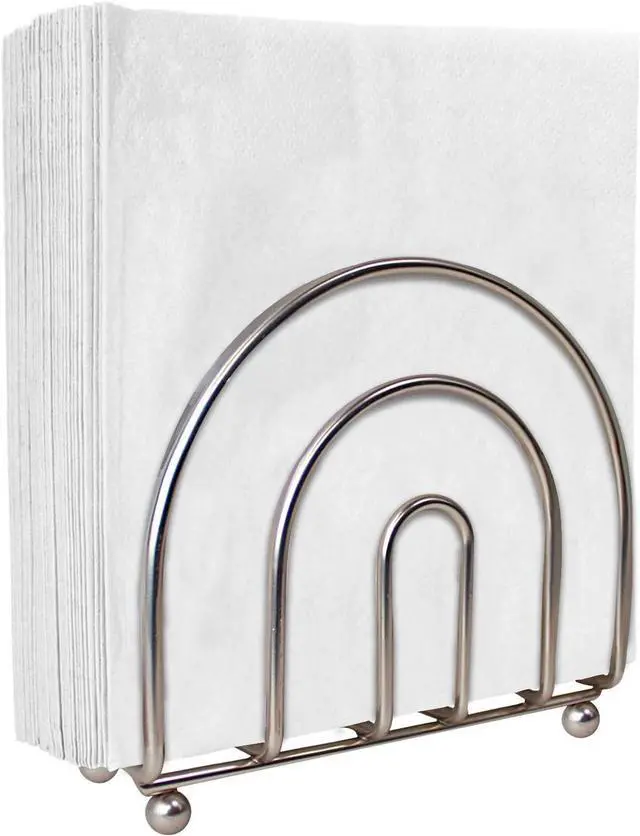 Main image of Blue Donuts Satin Nickel Arc Collection Napkin Holder Napkin Holders for Tables, Modern Napkins Holder, Dining Table Napkin Holders for Kitchen,