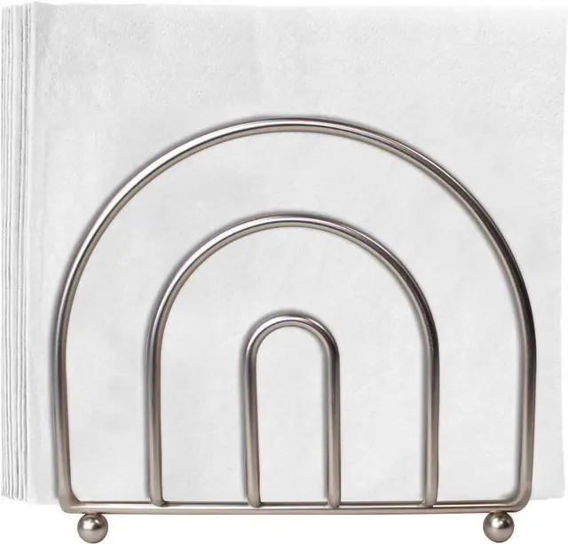 Alt view image 3 of 7 - Blue Donuts Satin Nickel Arc Collection Napkin Holder Napkin Holders for Tables, Modern Napkins Holder, Dining Table Napkin Holders for Kitchen,