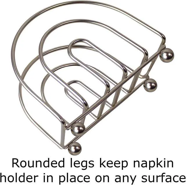 Alt view image 4 of 7 - Blue Donuts Satin Nickel Arc Collection Napkin Holder Napkin Holders for Tables, Modern Napkins Holder, Dining Table Napkin Holders for Kitchen,