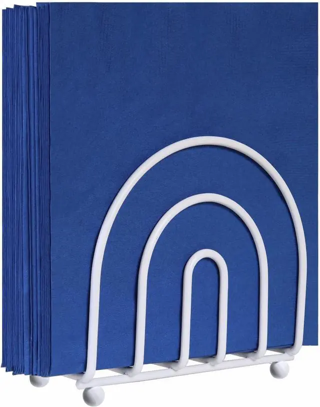 Main image of Blue Donuts White Arc Collection Napkin Holder Napkin Holders for Tables, Modern Napkins Holder, Dining Table Napkin Holders for Kitchen,