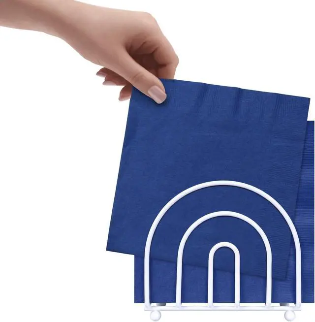 Alt view image 5 of 7 - Blue Donuts White Arc Collection Napkin Holder Napkin Holders for Tables, Modern Napkins Holder, Dining Table Napkin Holders for Kitchen,