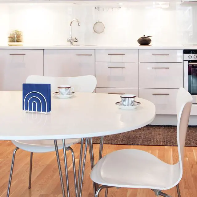 Alt view image 7 of 7 - Blue Donuts White Arc Collection Napkin Holder Napkin Holders for Tables, Modern Napkins Holder, Dining Table Napkin Holders for Kitchen,