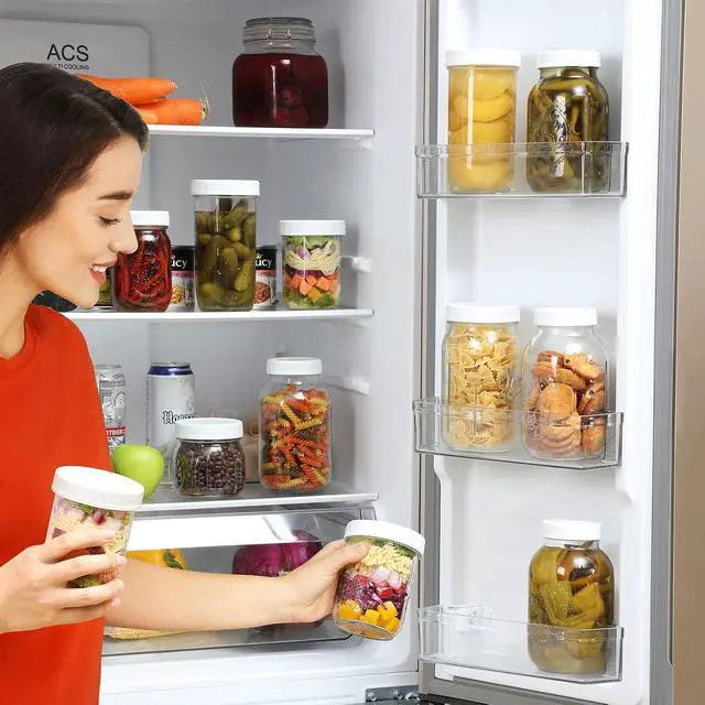 Alt view image 5 of 7 - AOZITA 10 Pack REGULAR Mouth Mason Jar Lids for Ball, Kerr and More - White Plastic Storage Caps for Mason/Canning Jars - Leak-Proof, Dishwasher Safe & Food Grade