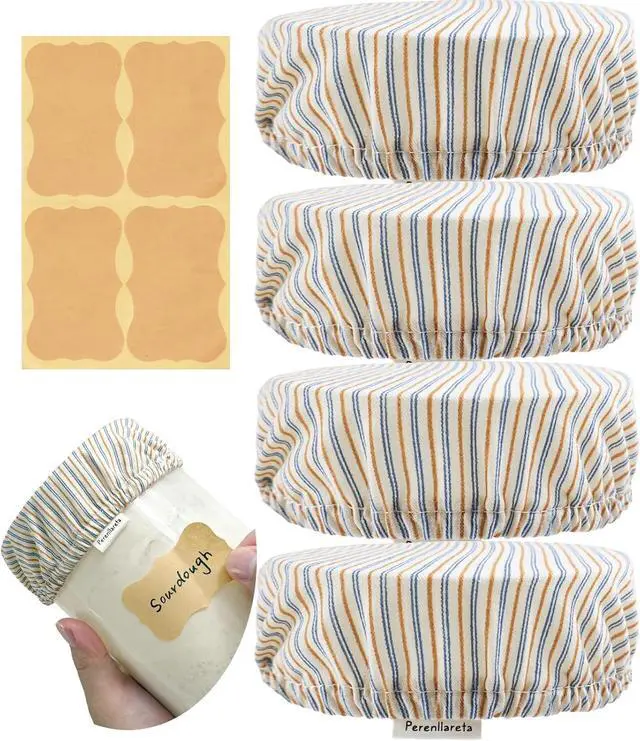 Main image of Cloth Kefir Lid Cover for Wide Mouth Mason Ball Jar | Breathable Cotton Replacement Top for Kombucha Brewing Gallon Glass Weck Canning Quart Jar | Sourdough Starter Making Fermentation Fabric Cap