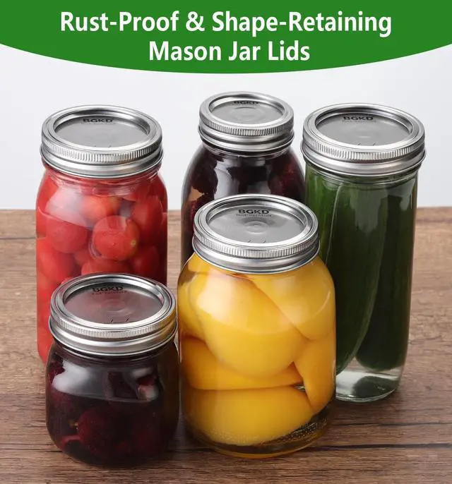 Alt view image 6 of 6 - 24Pcs Rust-Proof Wide Mouth Canning Lids, Wide Mouth Mason Jar Lids for Ball or Kerr, Large Mouth Mason Jars Lids (Only Lids, No Rings)