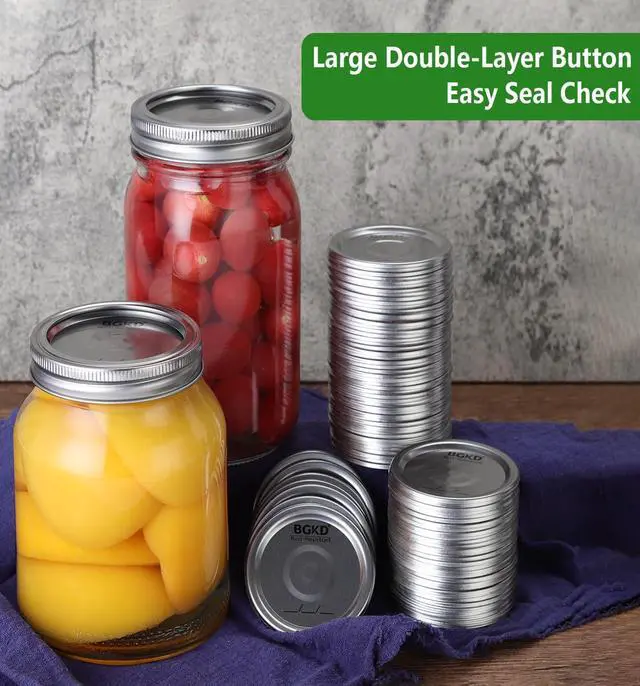 Alt view image 5 of 6 - 24Pcs Rust-Proof Wide Mouth Canning Lids, Wide Mouth Mason Jar Lids for Ball or Kerr, Large Mouth Mason Jars Lids (Only Lids, No Rings)