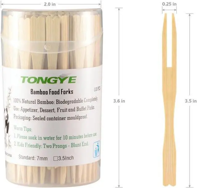 Alt view image 3 of 7 - Mini Bamboo Forks 3.5 inch, Cocktail Forks Appetizer Forks, Small Wood Forks for Fruit, Disposable Tiny Food Picks for PartyCharcuterie Supplies Accessories, Wooden Toothpicks Fork. 110 PCS
