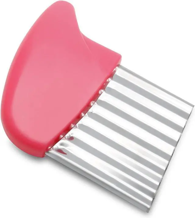 Main image of Luomorgo Stainless Steel Potato Crinkle Cutter Knife, Pink