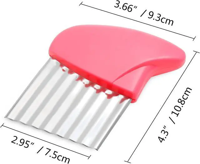 Alt view image 2 of 6 - Luomorgo Stainless Steel Potato Crinkle Cutter Knife, Pink