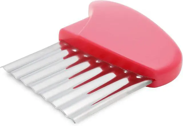 Alt view image 4 of 6 - Luomorgo Stainless Steel Potato Crinkle Cutter Knife, Pink