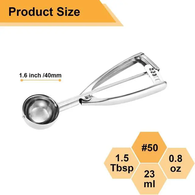 Alt view image 2 of 7 - Fayomir Cookie Scoop 1.5 Tablespoon, Small Cookie Dough Scoop, Cookie Scoops for Baking, Ice Cream Scoop, Selected 18/8 Stainless Steel for Making Cookie, Melon Ball, Ice Cream, Meatball