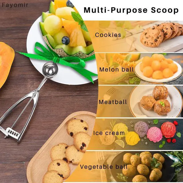 Alt view image 7 of 7 - Fayomir Mini Cookie & Melon Ball Scoop, 2 Teaspoon/10ml/0.33 OZ, 18/8 Stainless Steel