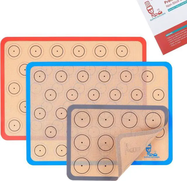 Main image of Silicone Baking Mat Macaron Set of 3-2 Half Sheet Liners 1 Quarter Sheet