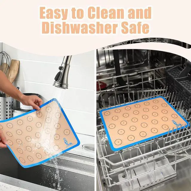Alt view image 6 of 7 - Silicone Baking Mat Macaron Set of 3-2 Half Sheet Liners 1 Quarter Sheet