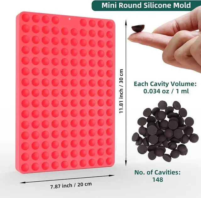 Alt view image 5 of 7 - Mini Round Silicone Molds, 148 Cavities Semi Sphere