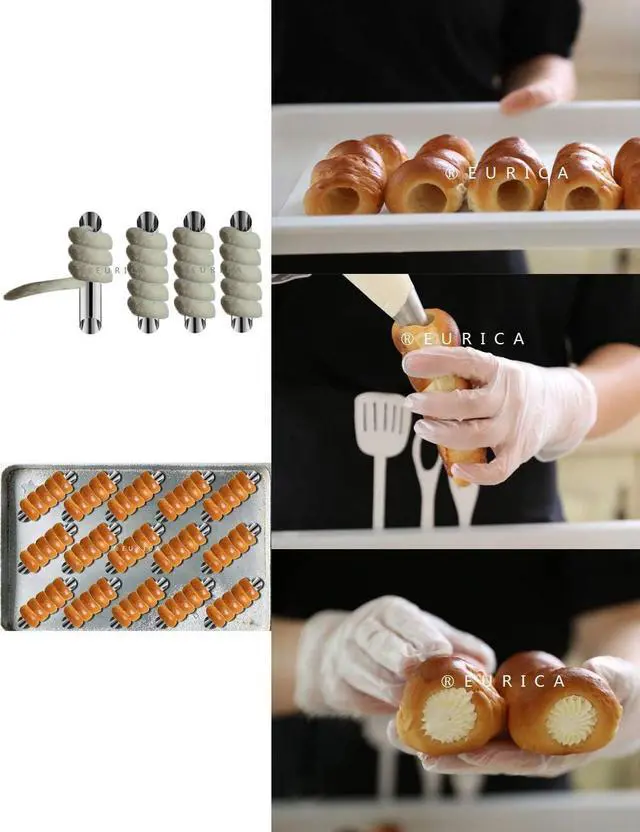 Alt view image 5 of 6 - EUICAE Cannoli Tubes, 5 inch Large Stainless Steel Cannoli Forms Non-stick cream horn Danish Pastry Molds for Croissant Shell Cream Roll Pack of 15